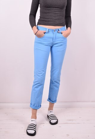 MOSCHINO WOMENS VINTAGE JEANS W28 L28 BLUE 90S