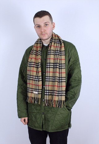 BURBERRY VINTAGE SCARF MEN PURE CASHMERE