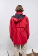 VINTAGE 80S GAUPA RED TECHNICAL ZIP UP WINDBREAKER JACKET L