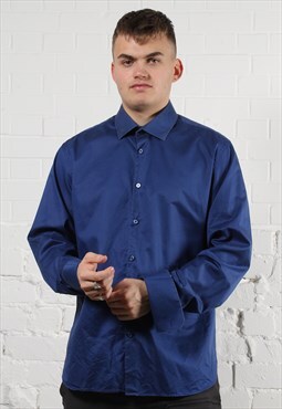 Vintage DKNY Smart Formal Shirt in Blue Large