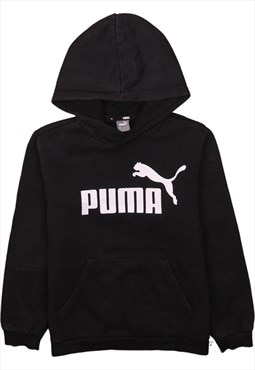 Vintage 90's Puma Hoodie Spellout Pullover Black Large