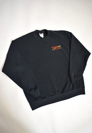 VINTAGE 90S JERZEES BLACK SWEATSHIRT