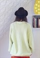 YELLOW KNITTED WARM VINTAGE JUMPER WITH PLAITS