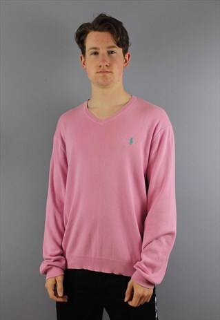 VINTAGE POLO RALPH LAUREN SWEATSHIRT IN PINK WITH EMBROIDERE