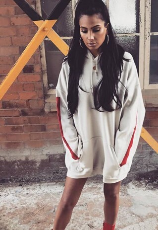 OVERSIZED HOODIE BEIGE RED