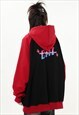 ANIME PRINT HOODIE RAGLAN PULLOVER JAPANESE CARTOON JUMPER 