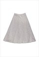  Vintage beige A-line midi skirt