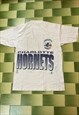VINTAGE 90S NBA CHARLOTTE HORNETS T-SHIRT BIG PRINT 2 SIDED