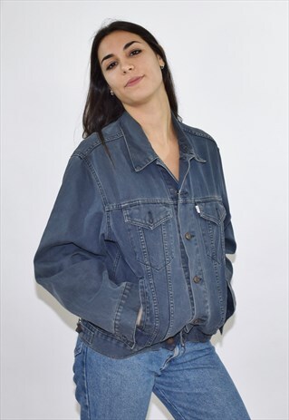 VINTAGE 90S BLUE GREY LEVIS CORDUROY JACKET