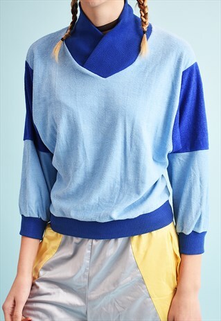 70'S RETRO ATHLEISURE SLOUCHY SWEATSHIRT JUMPER