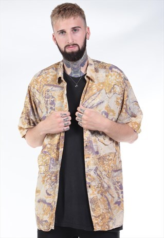 VINTAGE ABSTRACT PRINT 90S SHIRT