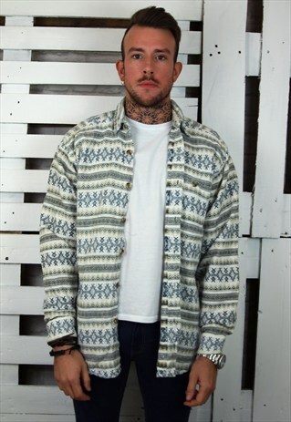 NAVAJO PRINT THICK COTTON UNISEX SHIRT