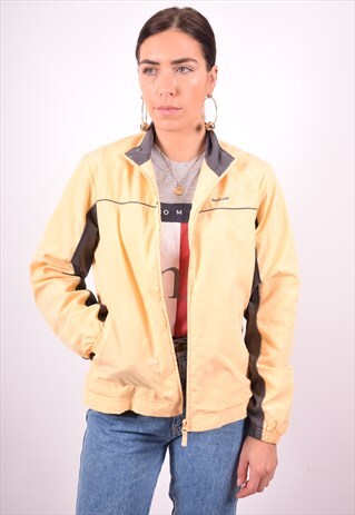 REEBOK WOMENS VINTAGE TRACKSUIT TOP JACKET MEDIUM YELLOW 90'