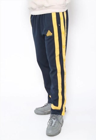 VINTAGE ADIDAS LOGO TRACK BOTTOMS POPPERS BLUE