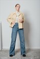 Vintage Y2k Long Sleeve Knitwear Women Blazer in Cream M