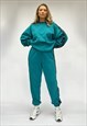 TEAL BLUE TRACKSUIT JOGGERS LOUNGEWEAR PEA STREET LOGO