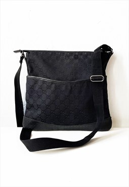 y2k GUCCI Bag, Authentic Black Gucci Monogram Crossbody Bag