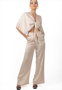 Wisdom Oversized Women's Pants in Beige