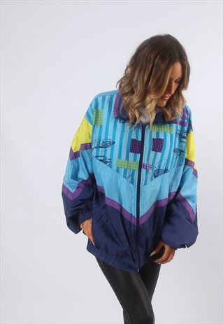 SHELL BOMBER JACKET 90'S PATTERNED OVERSIZED (FDI)