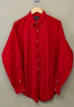 Vintage Ralph Lauren Shirt Red With Embroidered Logo