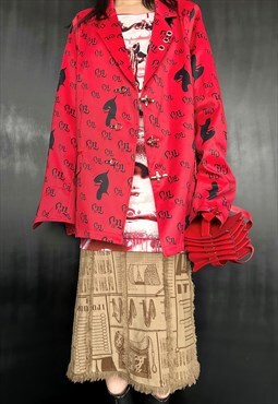 Un studio red styling coat 