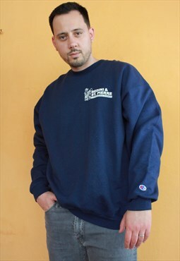Vintage Champion Contractors Blue Sweatshirt XL