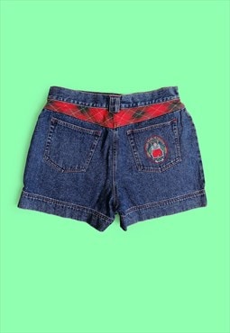 Vintage 90's Teddy Bear Patch High Waist Denim Shorts