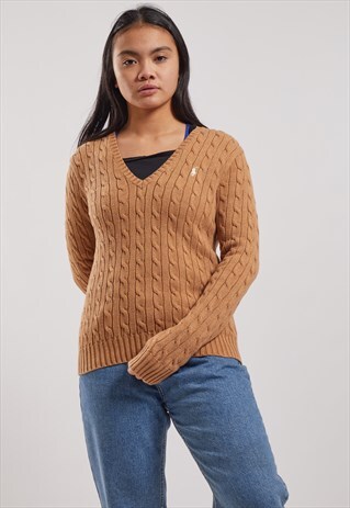 VINTAGE RALPH LAUREN KNITTED V-NECK JUMPER