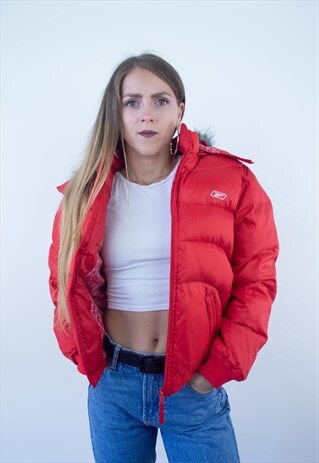 VINTAGE REEBOK WINTER PUFFER HOODED WARM JACKET