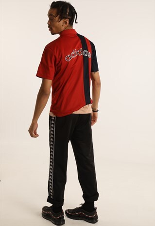 VINTAGE ADIDAS EMBROIDERED SPELL OUT LOGO SPORTS T-SHIRT