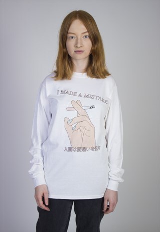 I MADE A MISTAKE LONG SLEEVE IN WHITE