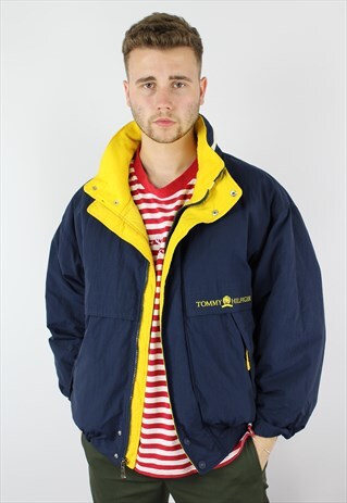 TOMMY HILFIGER NECK FLAG FLEECE PUFFER JACKET