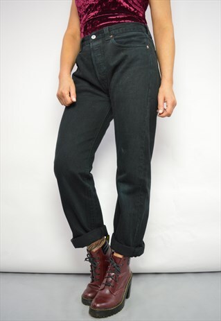 VINTAGE 90S LEVI'S 501 BLACK WASH HIGH WAIST DENIM JEANS