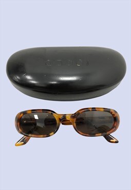 Designer Gucci Brown Tortoise Shell Oval Round Sunglasses