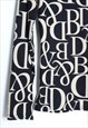 VINTAGE 90S BLACK BEIGE GRAPHIC LETTER TURTLE NECK LONG SLEE