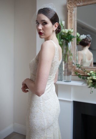 A BEAUTIFUL LITTLE WHISPER OF A 30S LACE WEDDING DRESS/SLIP.
