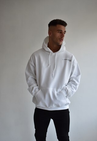 WHITE BARCODE HOODIE