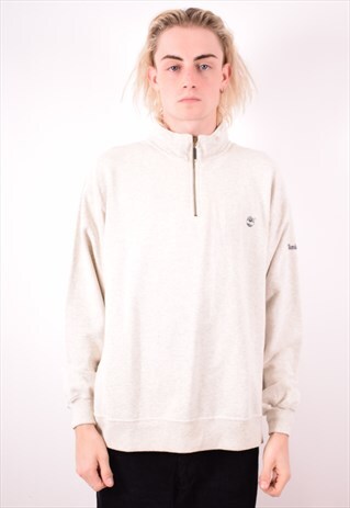 TIMBERLAND MENS VINTAGE SWEATSHIRT JUMPER MEDIUM BEIGE 90S