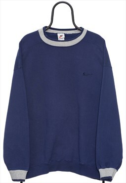 Vintage Nike 90s Logo Navy Sweatshirt Mens