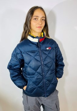Vintage Size Small Tommy Hilfiger Puffer Coat In Blue