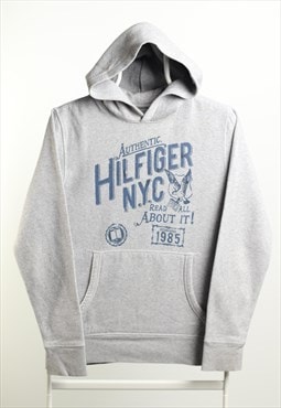 Vintage Tommy Hilfiger Logo Hoodie Grey