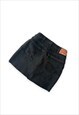 VINTAGE REWORKED LEVIS DENIM SKIRT BLACK HIGH WAISTED MINI