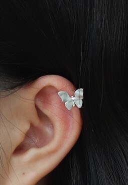 Silver Butterfly Ear Clip