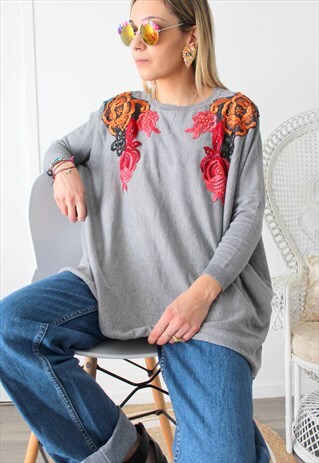JUMPER FLOWER EMBROIDERY