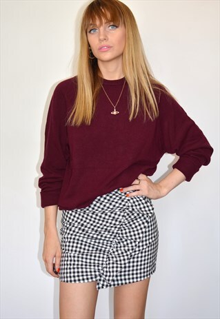 VINTAGE 70S BURGUNDY MAROON SOFT KNITTED JUMPER