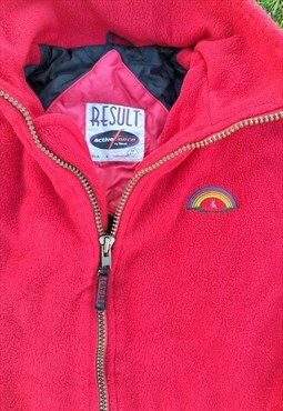 Vintage 90's Red Windproof Fleece Padded Jacket