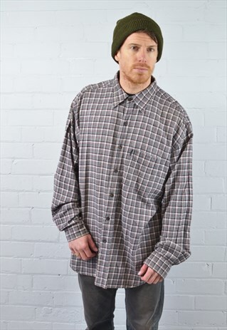 GREY CHECKED FLANNEL SHIRT