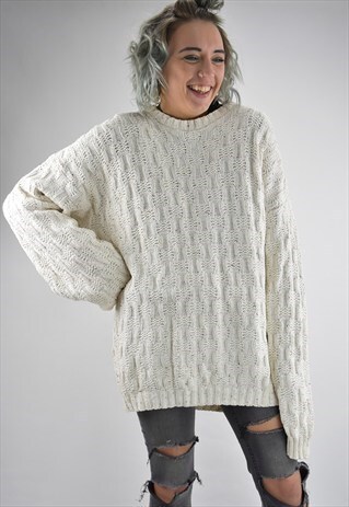 VINTAGE WOOLRICH OVERSIZED SLOPPY CABLE KNIT BOYFRIEND KNIT