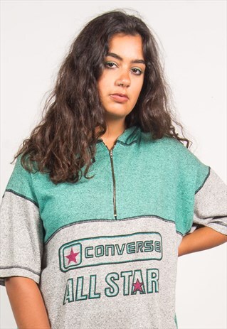 CONVERSE QUARTER ZIP T-SHIRT HOODIE