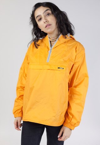 VINTAGE 90S' K-WAY ORANGE LIGHT RAIN JACKET